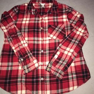 Button up red plaid flannel from forever 21